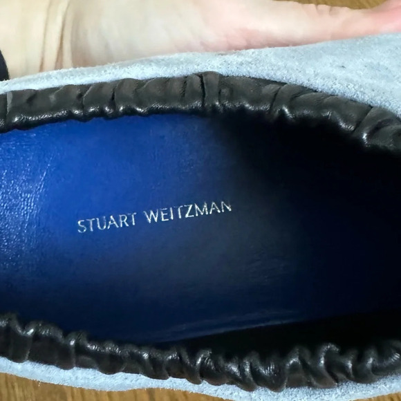Stuart Weitzman 612 Dove Tail Blue Gray Suede leather sneakers Women’s size 8.5 - Picture 15 of 16